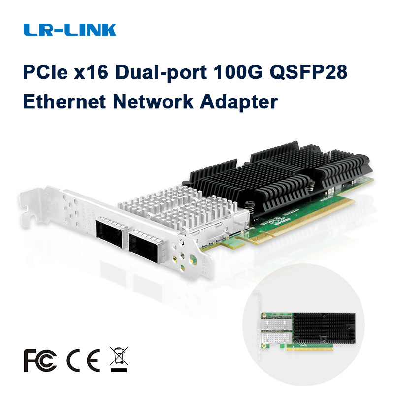 100Gbe Qsfp28 Network Card - LR-LINK 1014PF 100G Ağ Kartı Çift